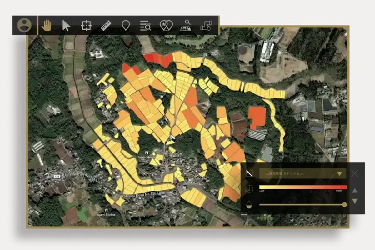 天地人コンパス 風力発電適地分析ツールの画面