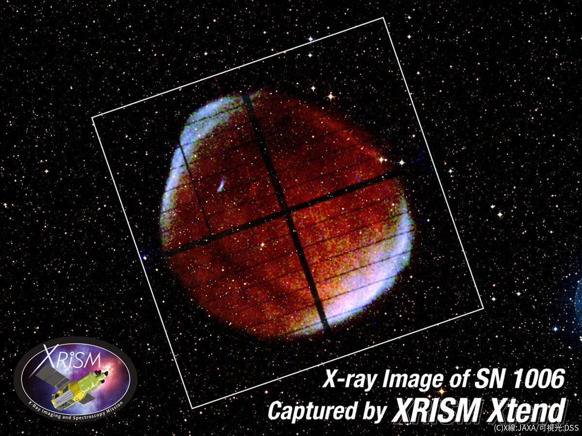 超新星残骸SN 1006のX線と可視光の合成画像