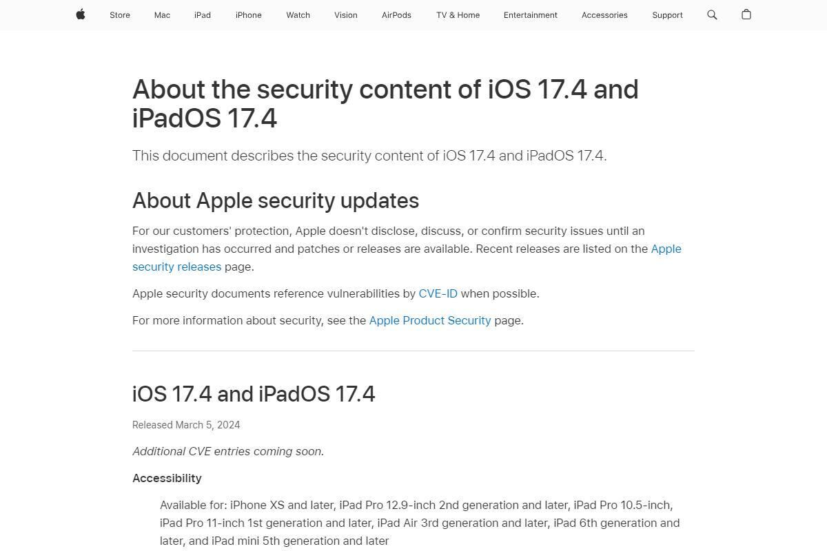 About the security content of iOS 17.4 and iPadOS 17.4 - Apple Support
