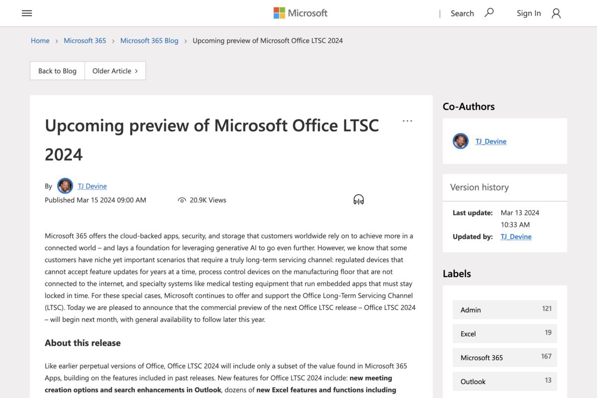  Upcoming preview of Microsoft Office LTSC 2024 - Microsoft Community Hub