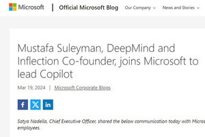 米MS、DeepMindの共同創業者Mustafa Suleyman氏をMicrosoft AIのCEOに任命