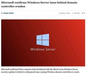 Windows Serverのアップデートでドメインコントローラに問題が発生中