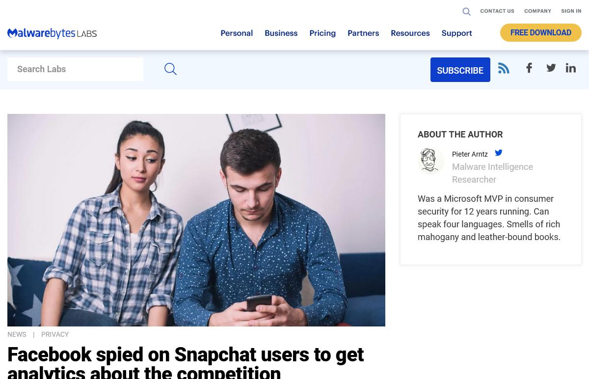 Facebook spied on Snapchat users to get analytics about the competition｜Malwarebytes