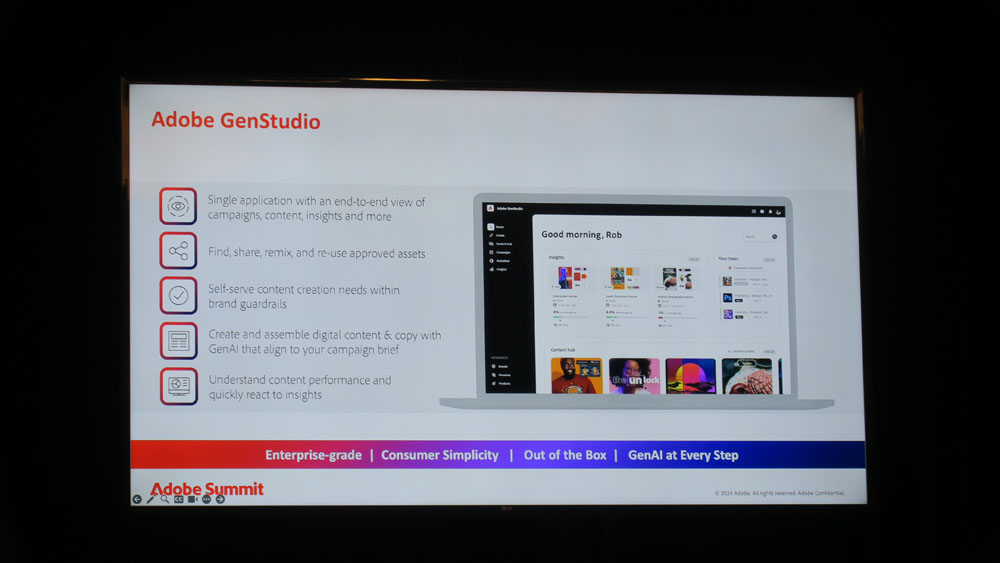 「Adobe Summit 2024」で発表された「Adobe GenStudio」