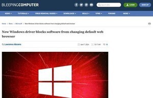 Microsoft、デフォルトブラウザの変更を新しいドライバでブロック