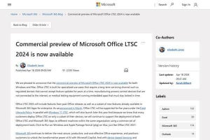 「Microsoft Office LTSC 2024」、商用プレビュー版が利用可能に