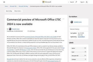 「Microsoft Office LTSC 2024」、商用プレビュー版が利用可能に