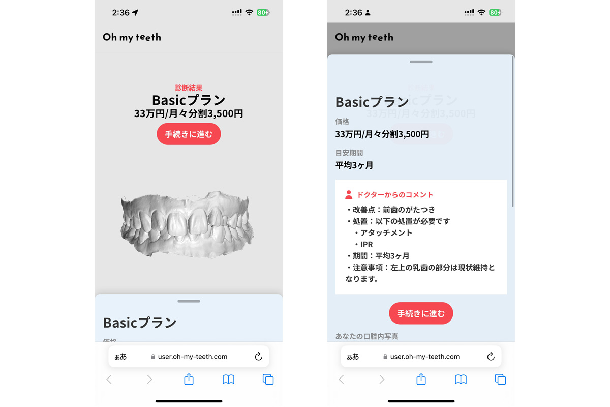 カウンセリングの結果例
