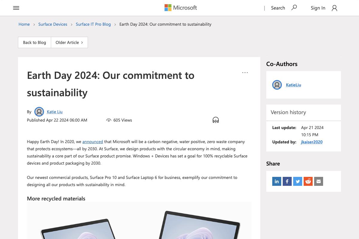  Earth Day 2024: Our commitment to sustainability - Microsoft Community Hub