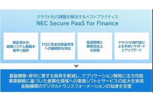 NEC、金融機関におけるセキュアかつ柔軟性の高いシステム基盤を実現するサービス