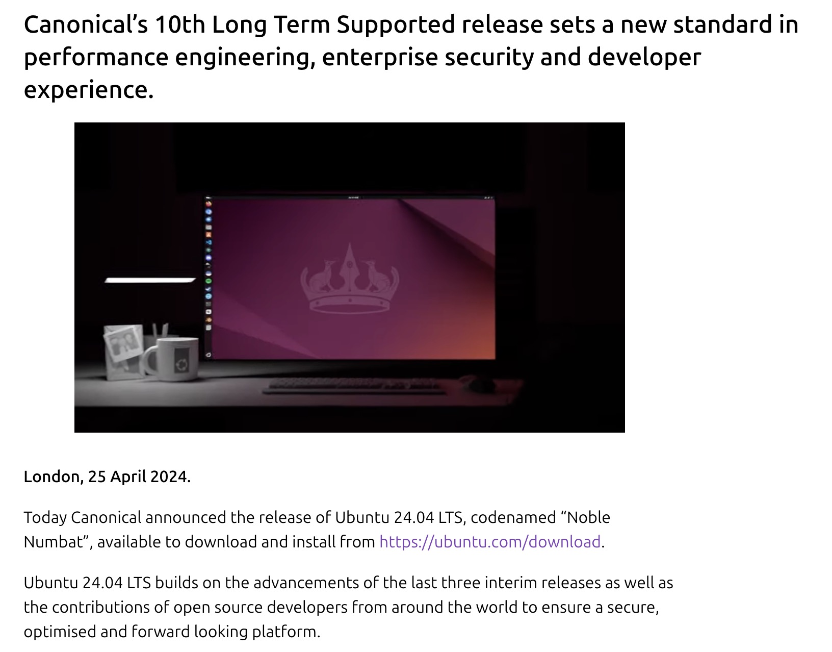 Canonical releases Ubuntu 24.04 LTS Noble Numbat｜Ubuntu
