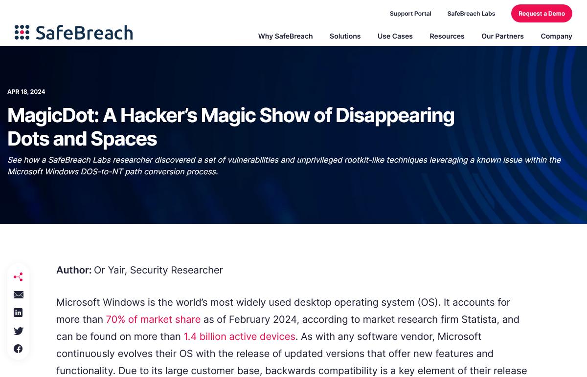 MagicDot: A Hacker's Magic Show｜SafeBreach