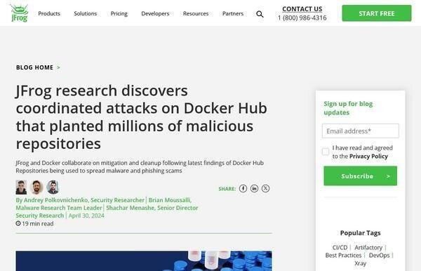 Docker Hubのリポジトリ280万件以上がフィッシング攻撃に悪用、注意を
