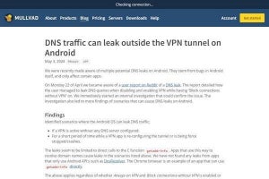 AndroidのVPN接続にDNSトラフィック漏洩する不具合、Googleは調査開始