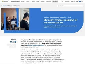 Microsoft、すべてのコンシューマーアカウントでパスキーのサポートを開始