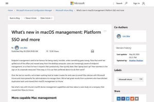 Microsoftが発表、macOS向けPlatform SSOがパブリックプレビューに
