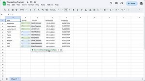Google スプレッドシート、データのプルダウン チップへの変換が容易に