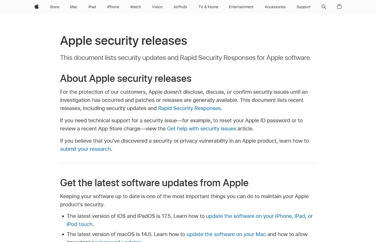 Apple security releases - Apple Support
