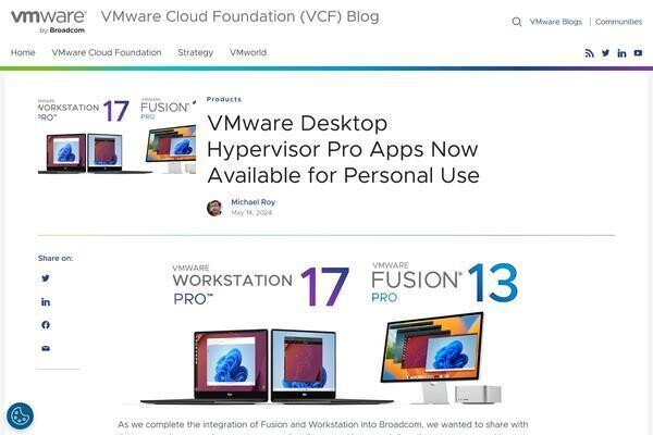 VMware Workstation Pro 17とFusion Pro 13の個人利用を無償に | TECH+（テックプラス）