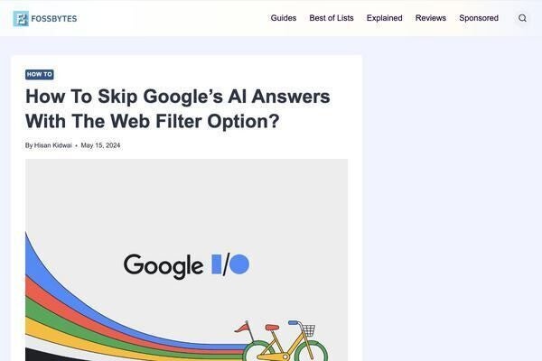 Google、AIによる回答を除外する新フィルター機能「Web」導入