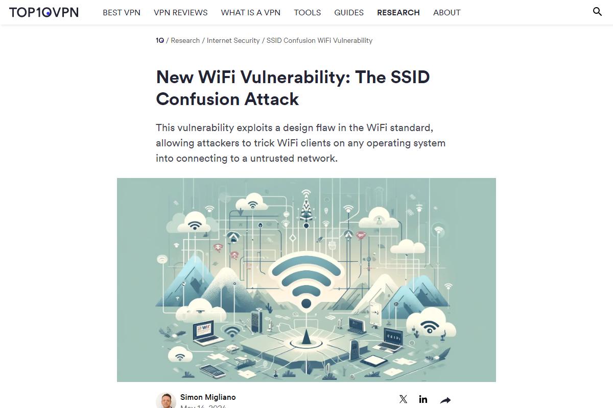 New WiFi Vulnerability: The SSID Confusion Attack