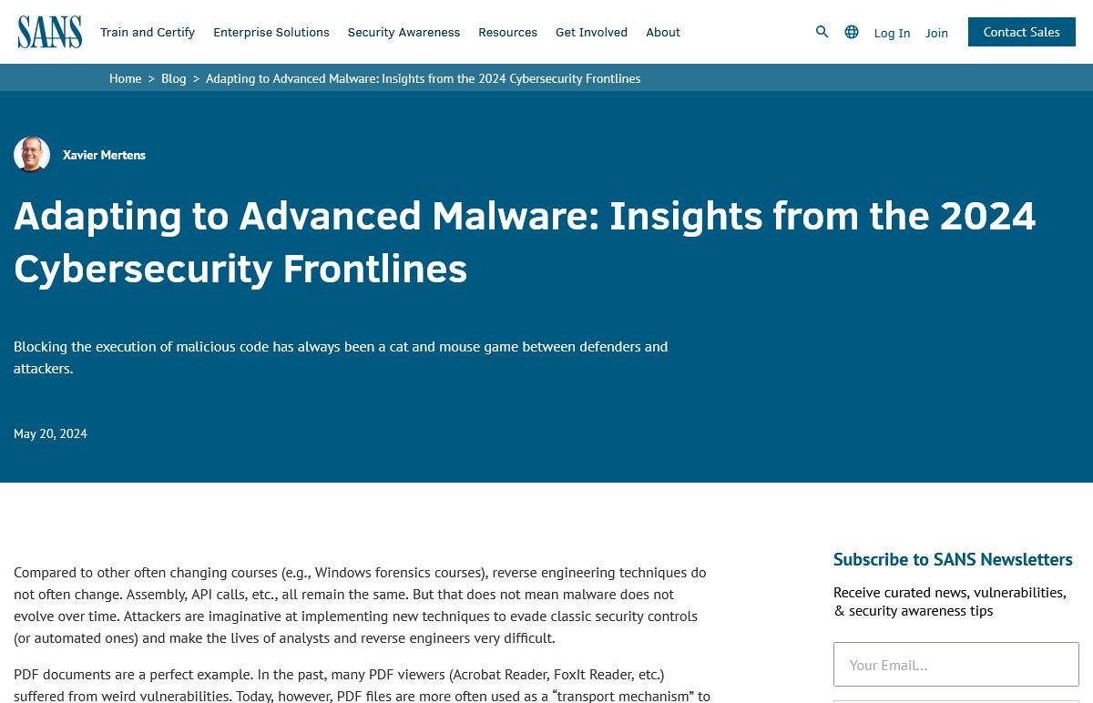 Adapting to Advanced Malware: Insights from the 2024 Cybersecurity Frontlines