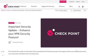 Check PointのリモートアクセスVPNにサイバー攻撃、対策を