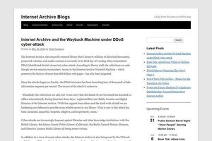 Internet Archiveに進行中のDDoS攻撃、サービスは不安定だが蔵書は無事