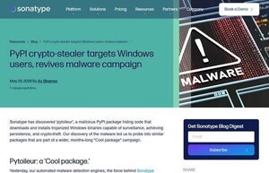 暗号資産を窃取するマルウェアを配布するPythonパッケージに注意