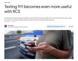 Google メッセージでRCSを使った911への緊急メッセージ送信が可能に