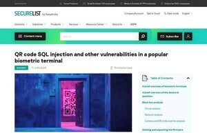 人気ある生体認証デバイスに脆弱性、細工したQRコードで認証可能