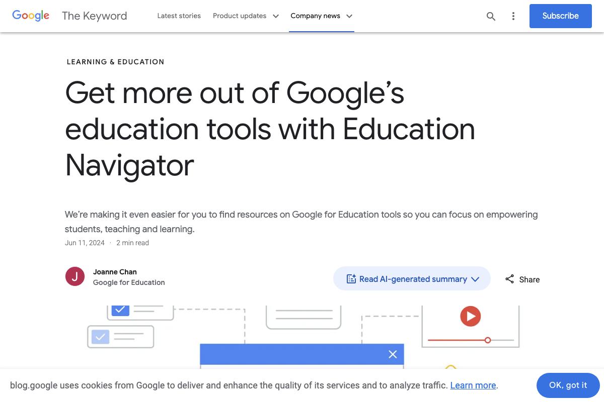 Find Google for Education resources with Education Navigator