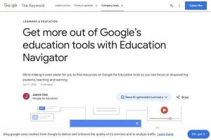 Google、新たな教育支援Webサイト「Education Navigator」を発表