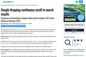 Googleが連続スクロール廃止、2ページ目以降の検索結果が見られなくなる？