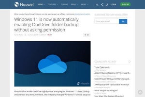 Windows 11、ユーザー許可なしにOneDriveバックアップを有効化