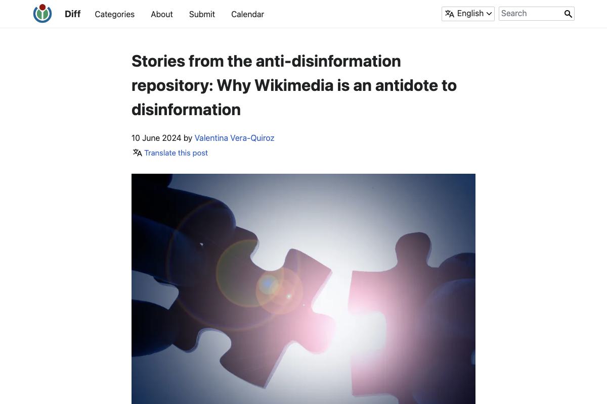 Stories from the anti-disinformation repository: Why Wikimedia is an antidote to disinformation – Diff
