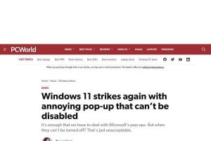 Windows 11ユーザーを悩ませる迷惑なポップアップ通知が増加