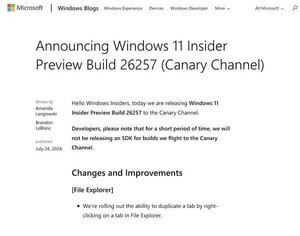 Windows 11 Insider Preview Build 26257リリース、マウス設定の詳細な制御が可能に