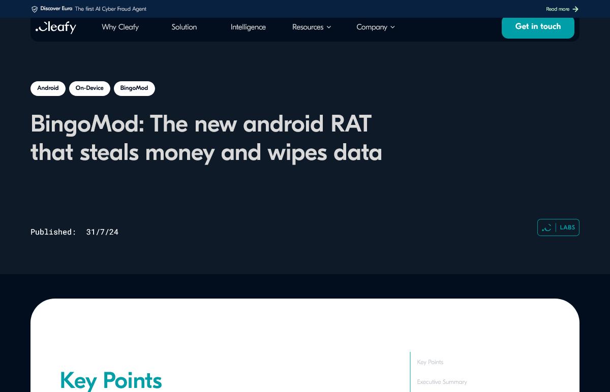 BingoMod: The new android RAT that steals money and wipes data｜Cleafy Labs