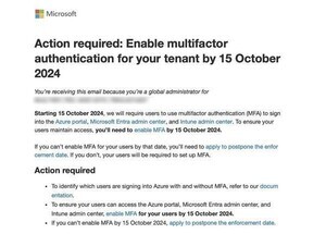 Microsoft、10月15日までにAzure Portalで多要素認証を有効にするよう警告