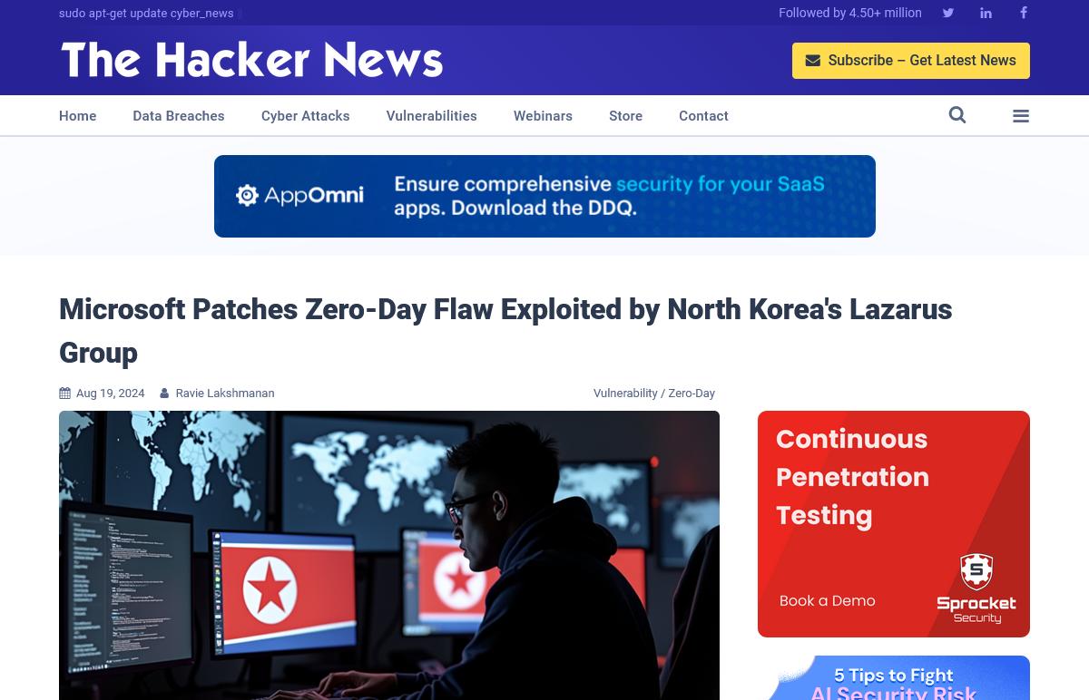 Microsoft Patches Zero-Day Flaw Exploited by North Korea's Lazarus Group