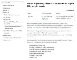 Windows Server 2019、8月のアップデートで速度低下などの問題発生中