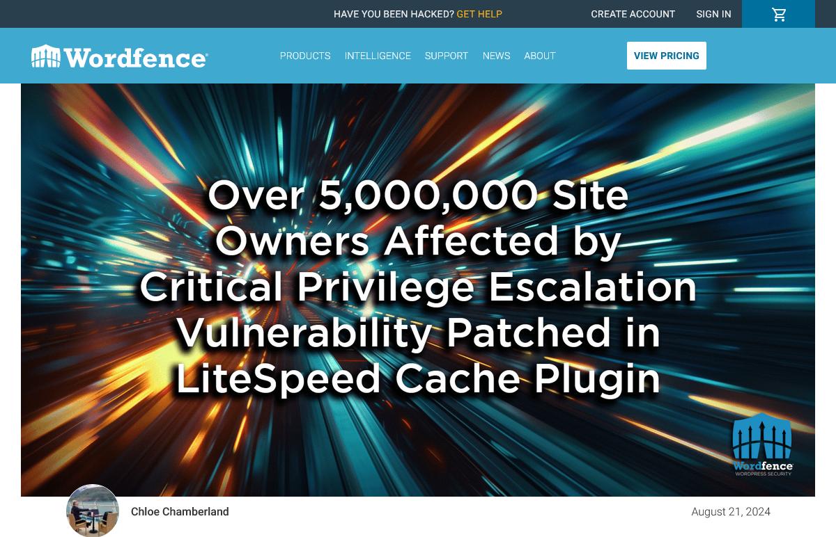 Over 5、000、000 Site Owners Affected by Critical Privilege Escalation Vulnerability Patched in LiteSpeed Cache Plugin