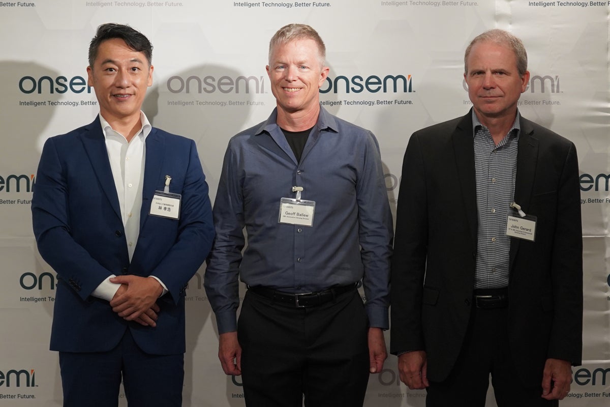 onsemiの林孝浩社長、Geoff Ballew氏、John Gerard氏