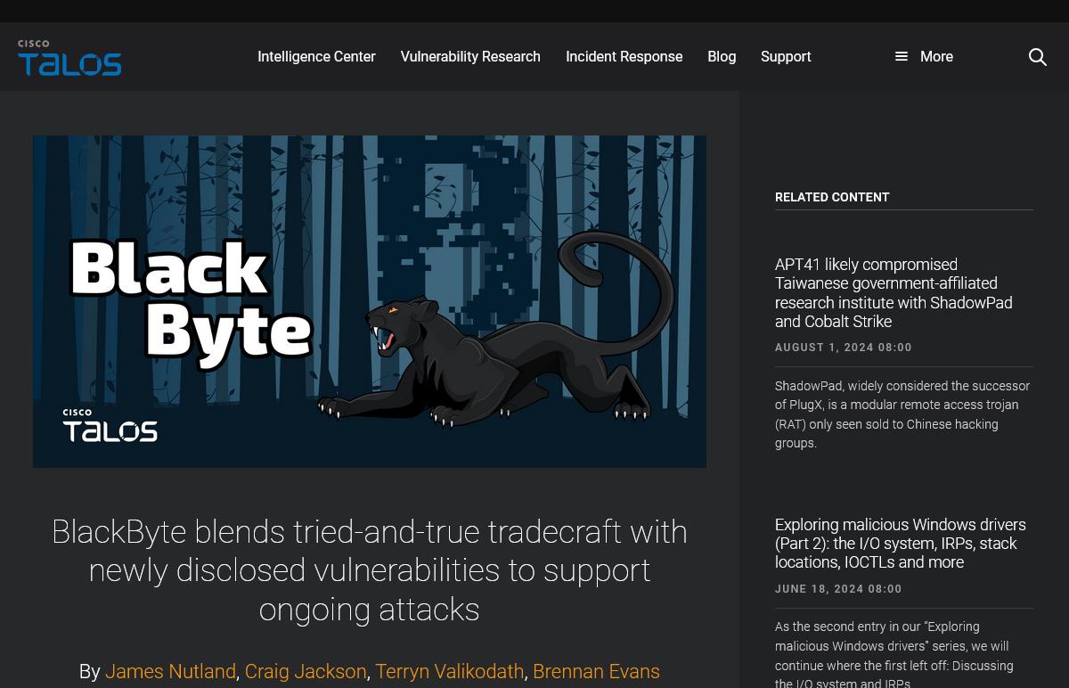 BlackByte blends tried-and-true tradecraft with newly disclosed vulnerabilities to support ongoing attacks