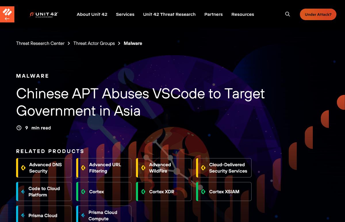 Chinese APT Abuses VSCode to Target Government in Asia