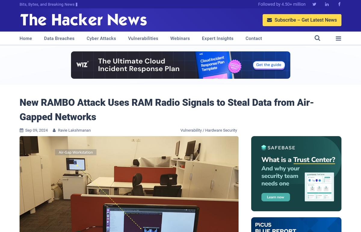 New RAMBO Attack Uses RAM Radio Signals to Steal Data from Air-Gapped Networks