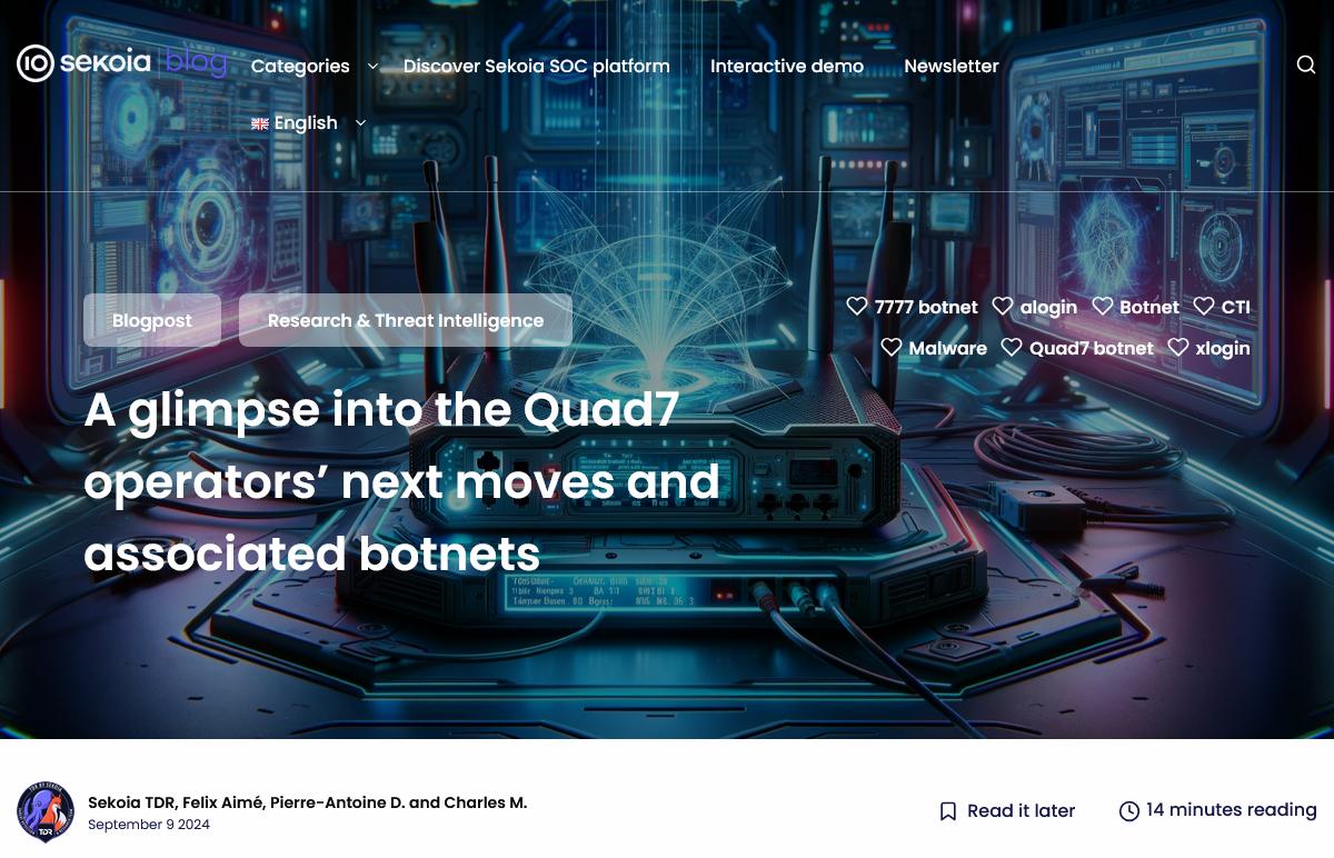 A glimpse into the Quad7 operators' next moves and associated botnets