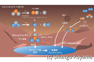 東北大、火星の有機物の異常な炭素同位体比は大気中のホルムアルデヒドで説明できることを解明