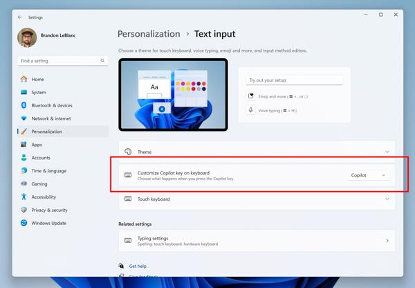 Copilot キーで起動するアプリが変更可能に　出典:Windows Insider Blog